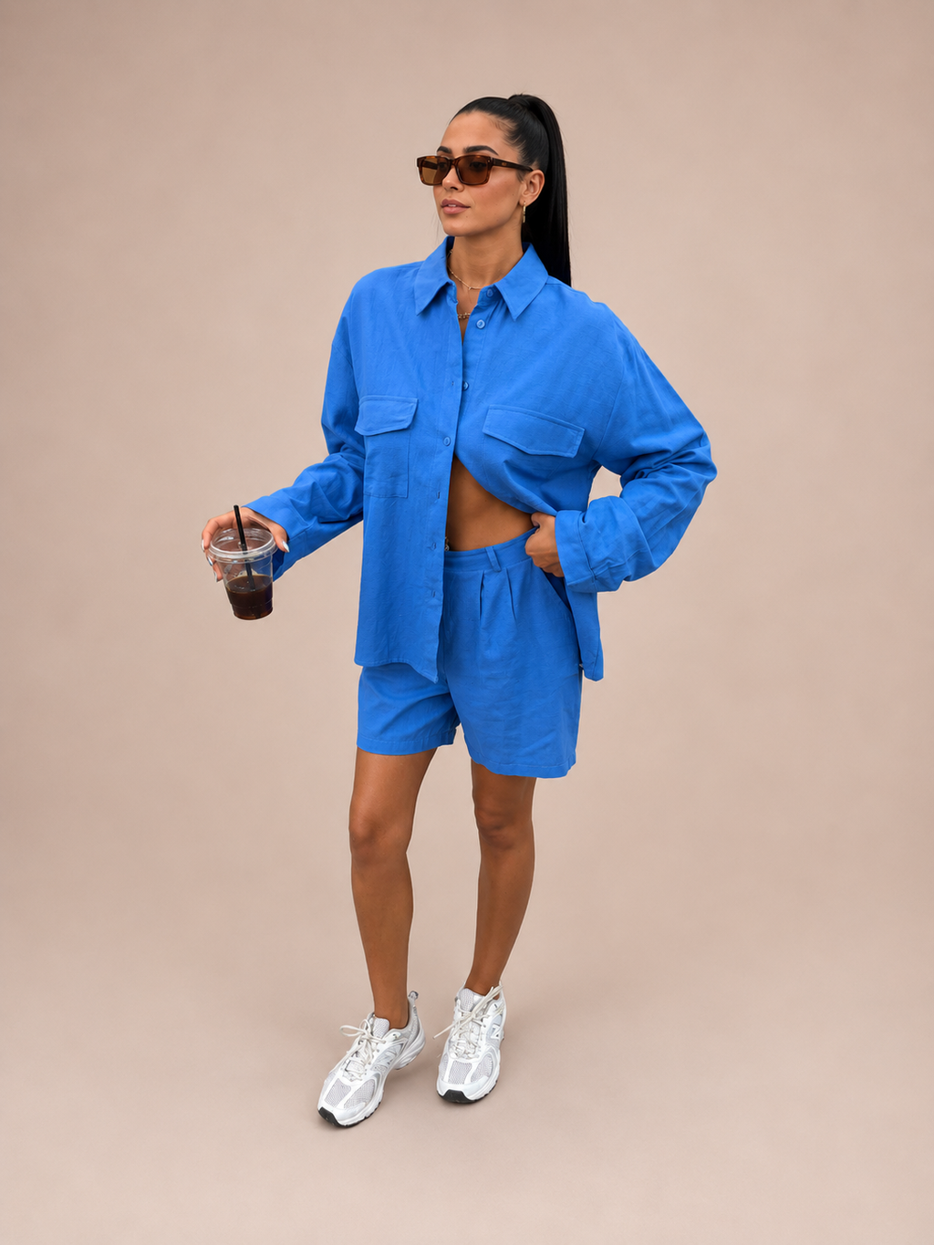 Linen Shorts Set