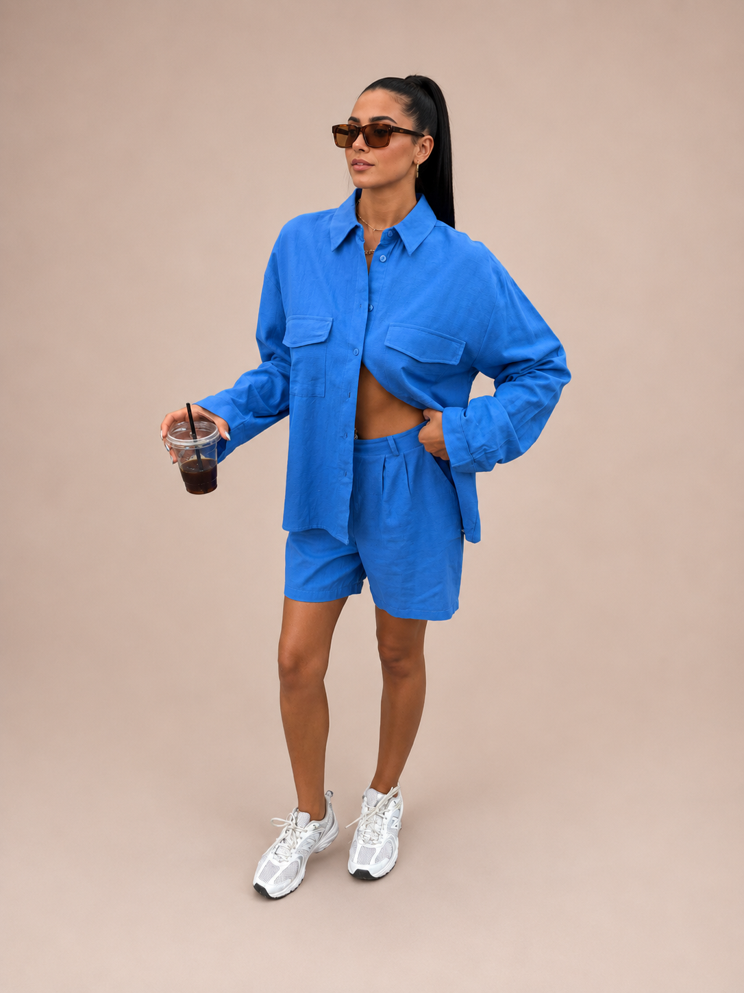 Linen Shorts Set