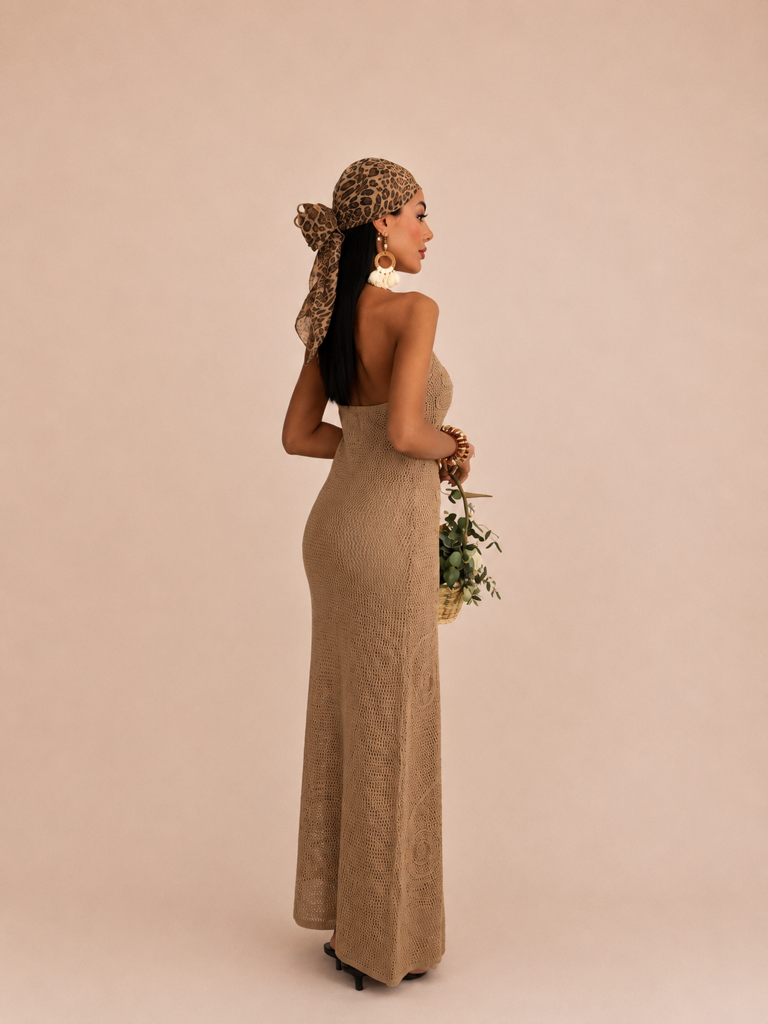 Crochet Halter Maxi Dress