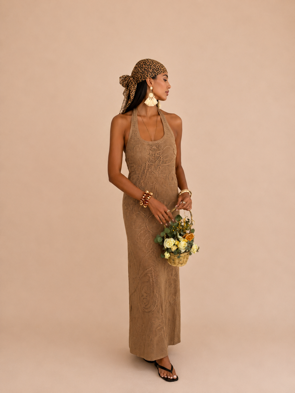Crochet Halter Maxi Dress