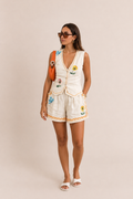 Embroidered Linen Set