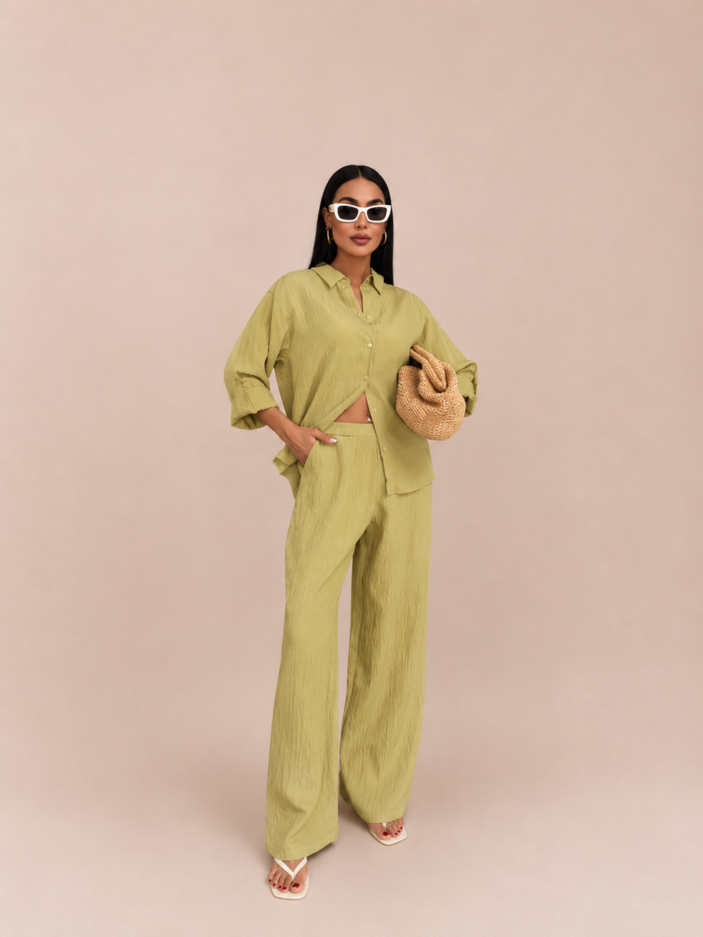 Crinkled Linen Set