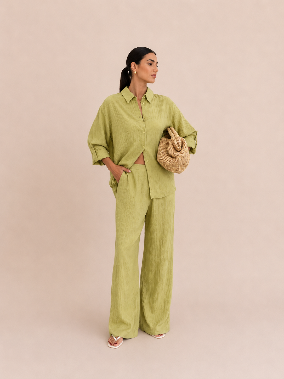 Crinkled Linen Set