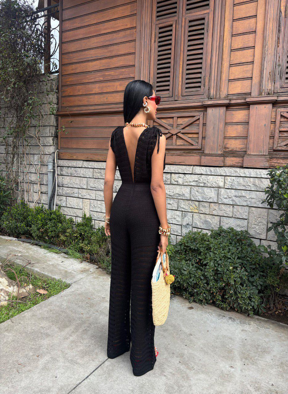 Black Knit Jumpsuit