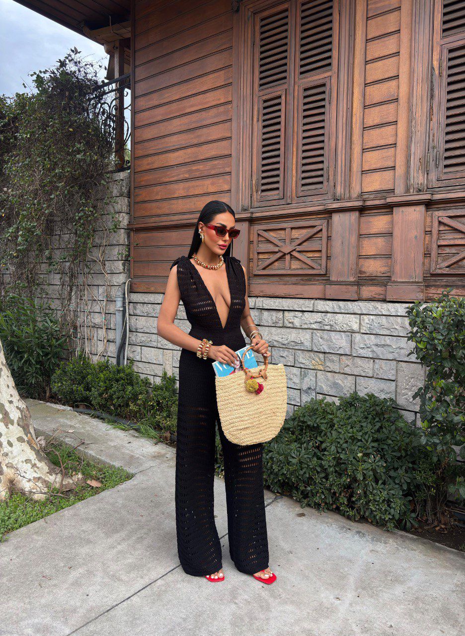 Black Knit Jumpsuit