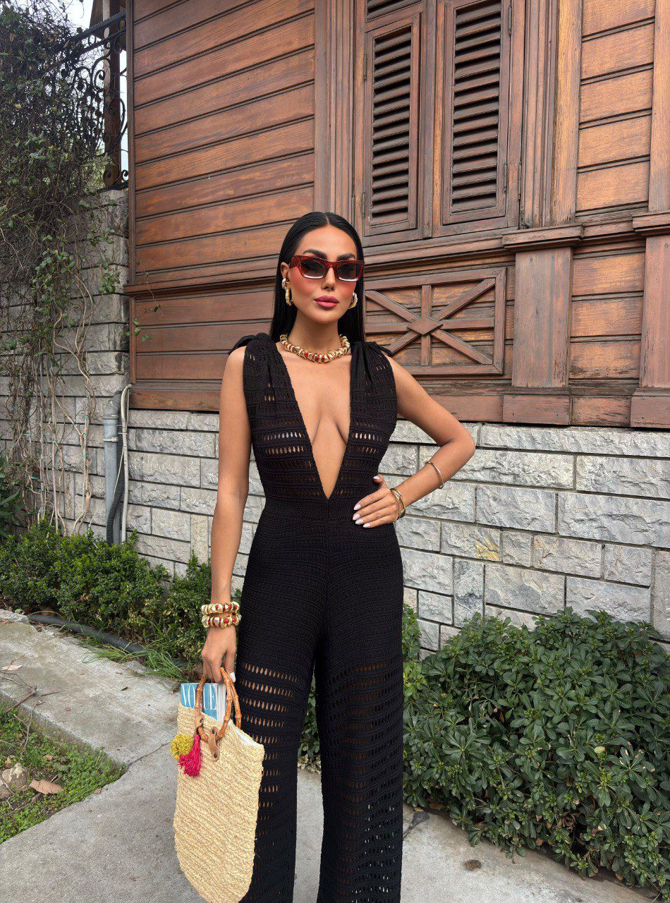 Black Knit Jumpsuit