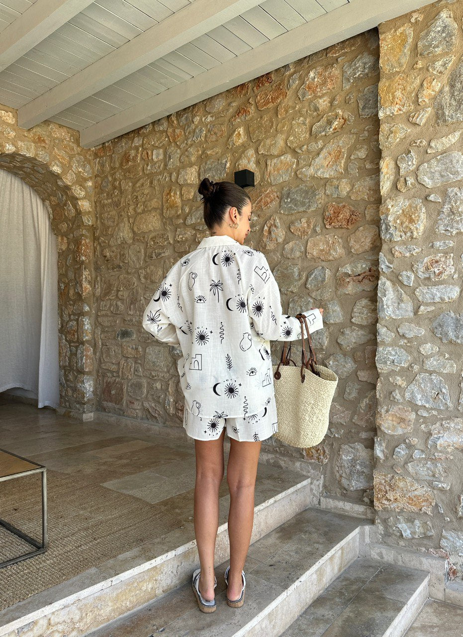 Patterned Linen Set