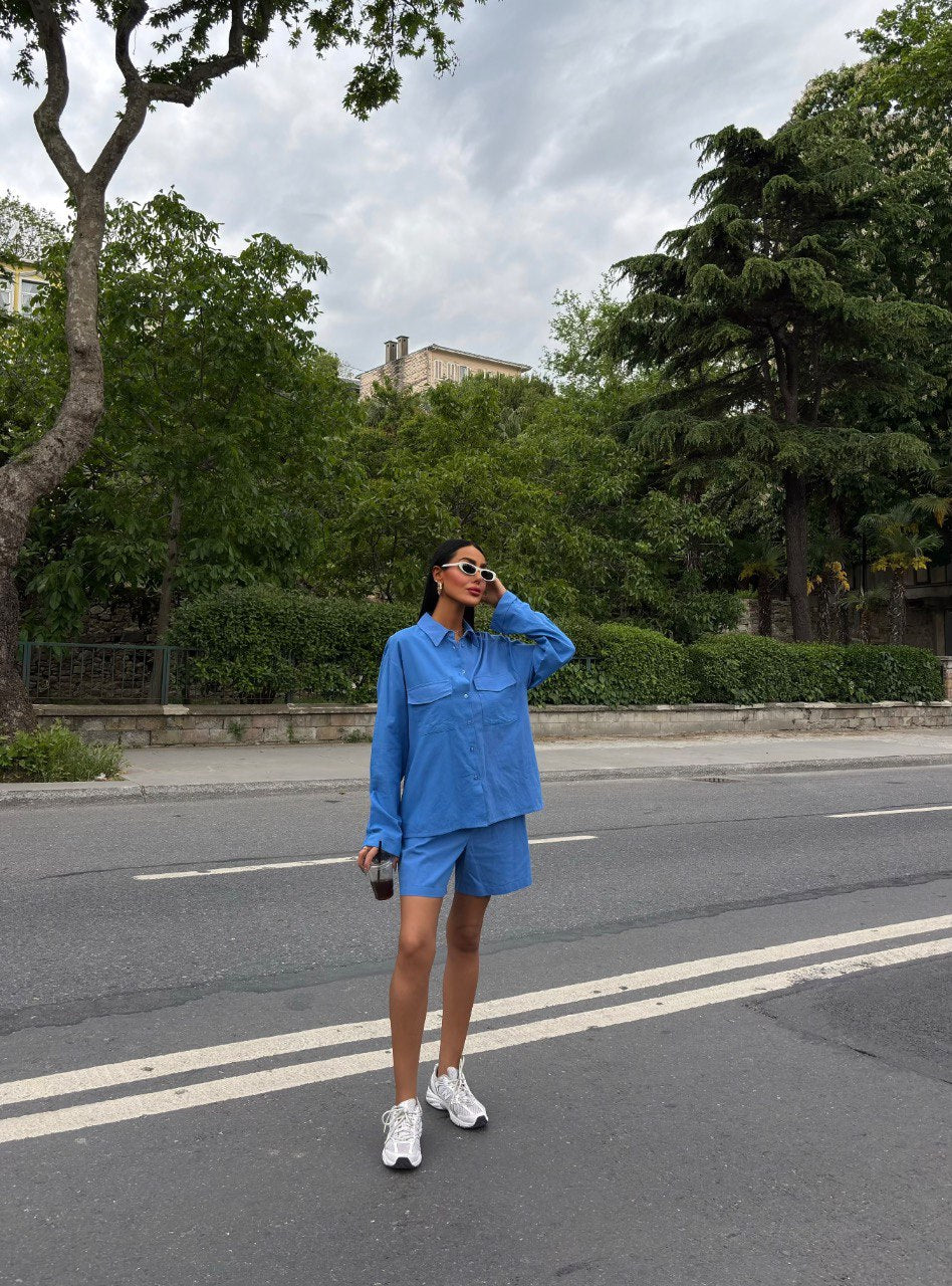 Linen Shorts Set
