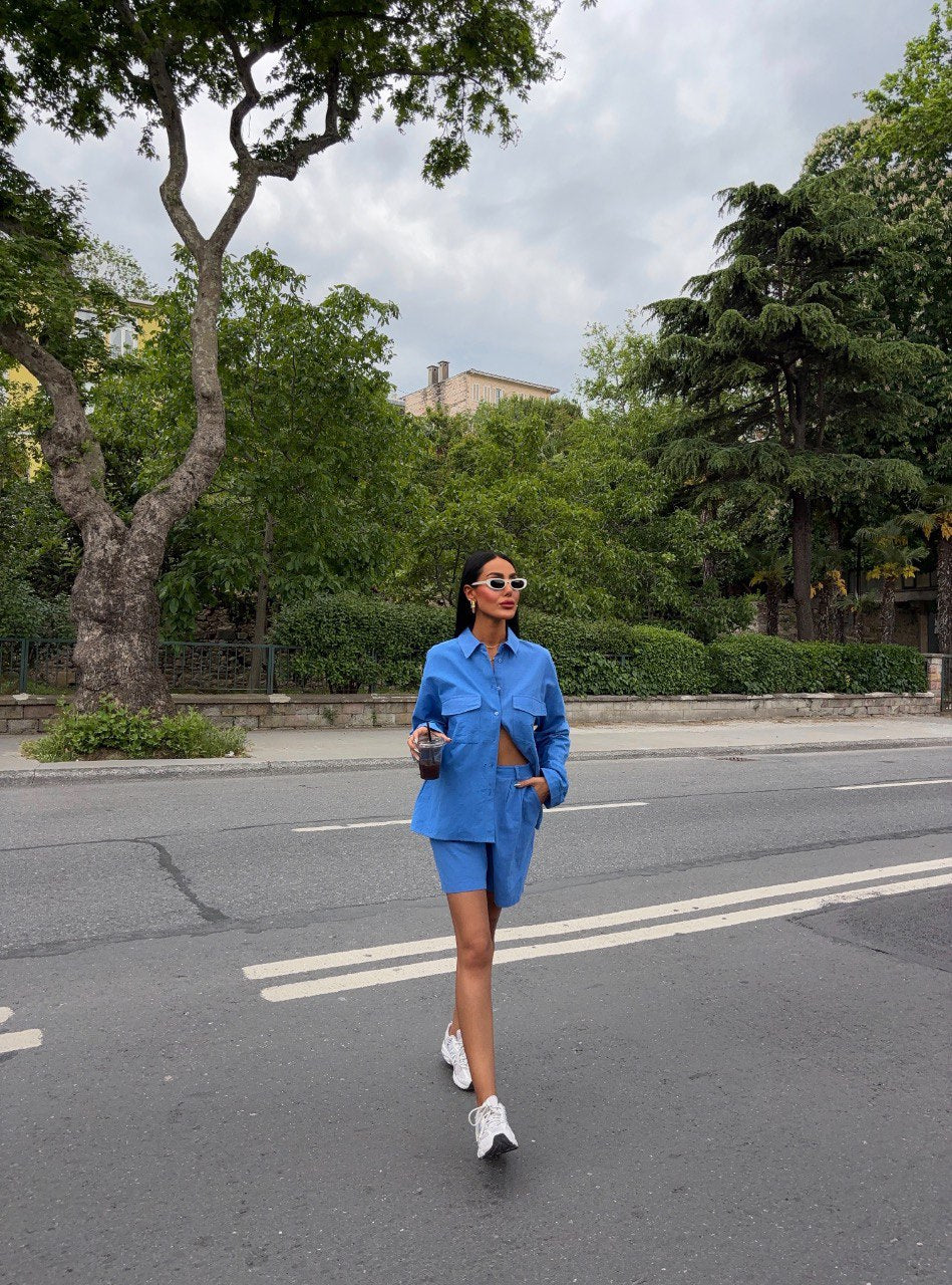 Linen Shorts Set
