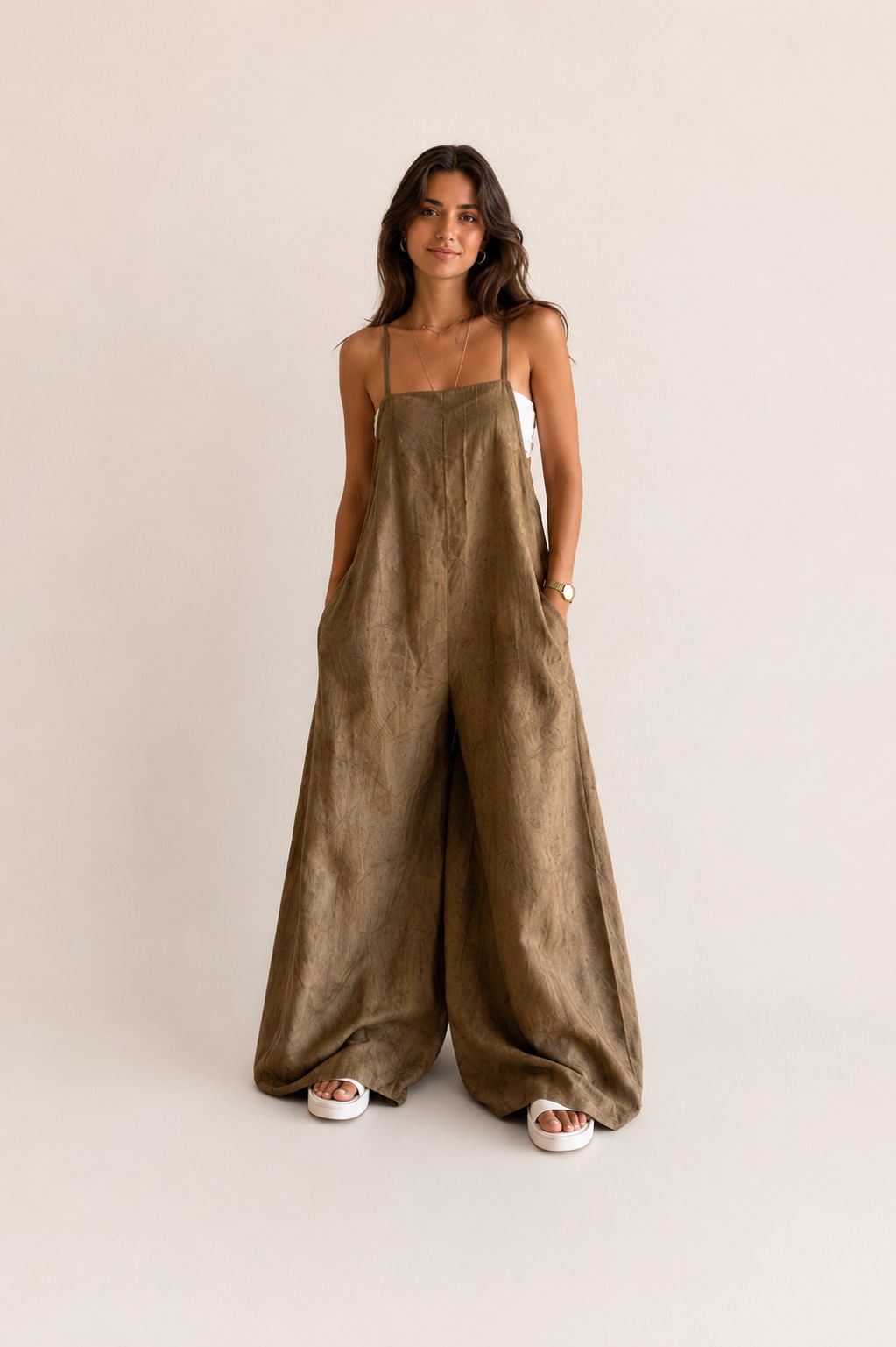 Linen Wide Leg Beach Coverup