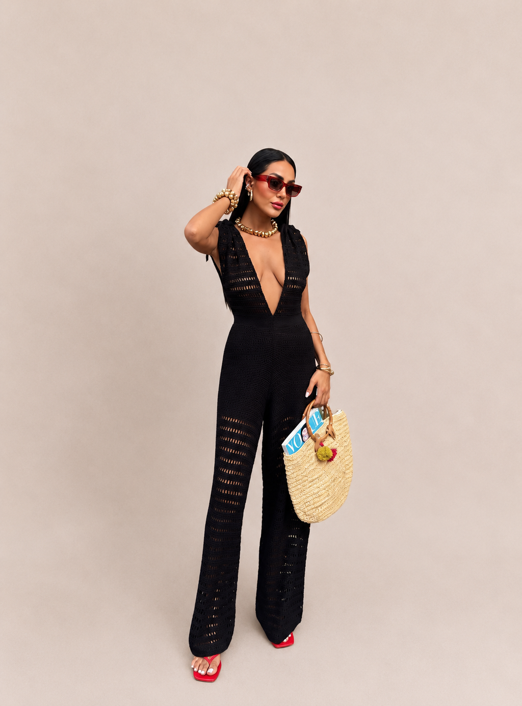 Knit Plunge Jumpsuit